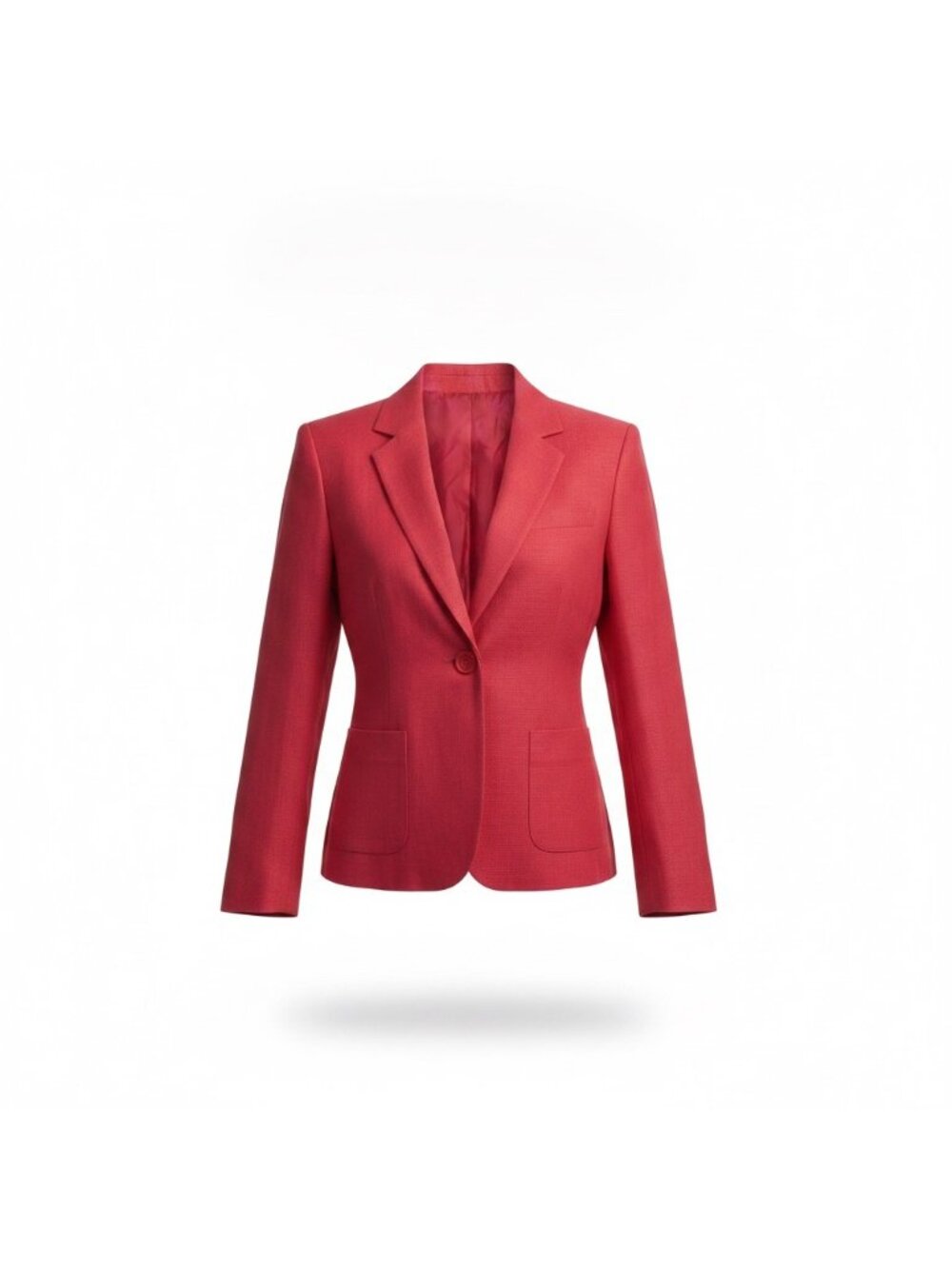 Talbots Womens Red Linen Blend Button-Down Blazer Jacket Size 12 Petite